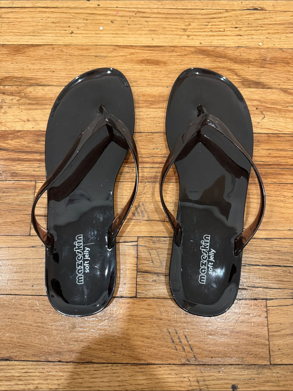 Brown Jelly Flip Flops with Brown Straps